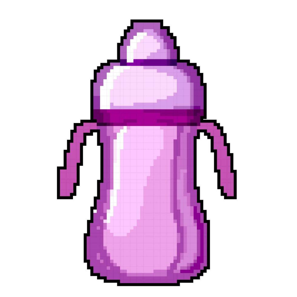 child sippy cup game pixel art vector illustration