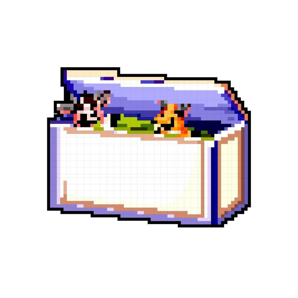 fun toy box game pixel art vector illustration