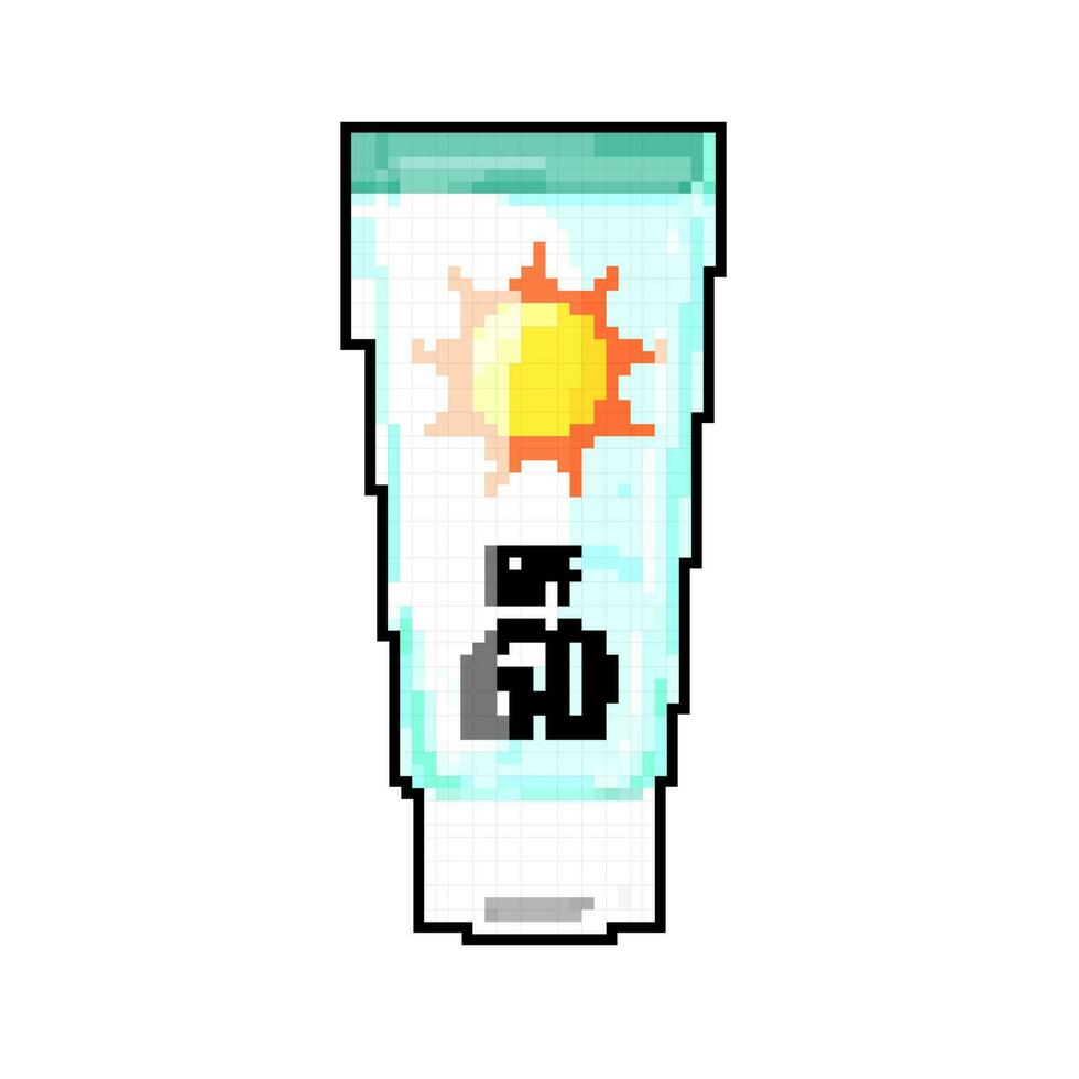 sunblock sun cream game pixel art vector illustration