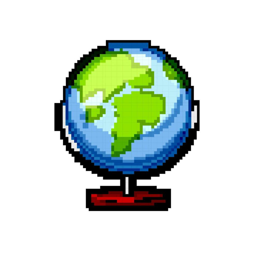 global globe game pixel art vector illustration