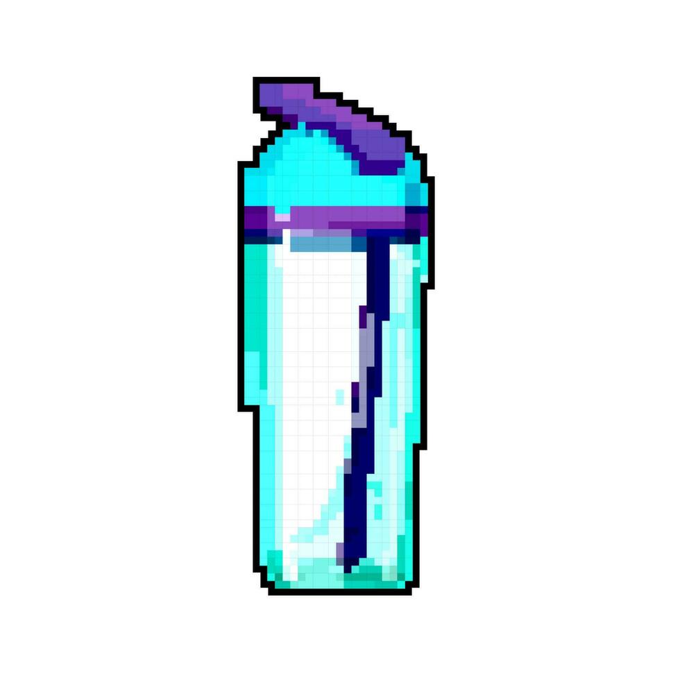 plastic sport drinking bottle game pixel art vector illustration