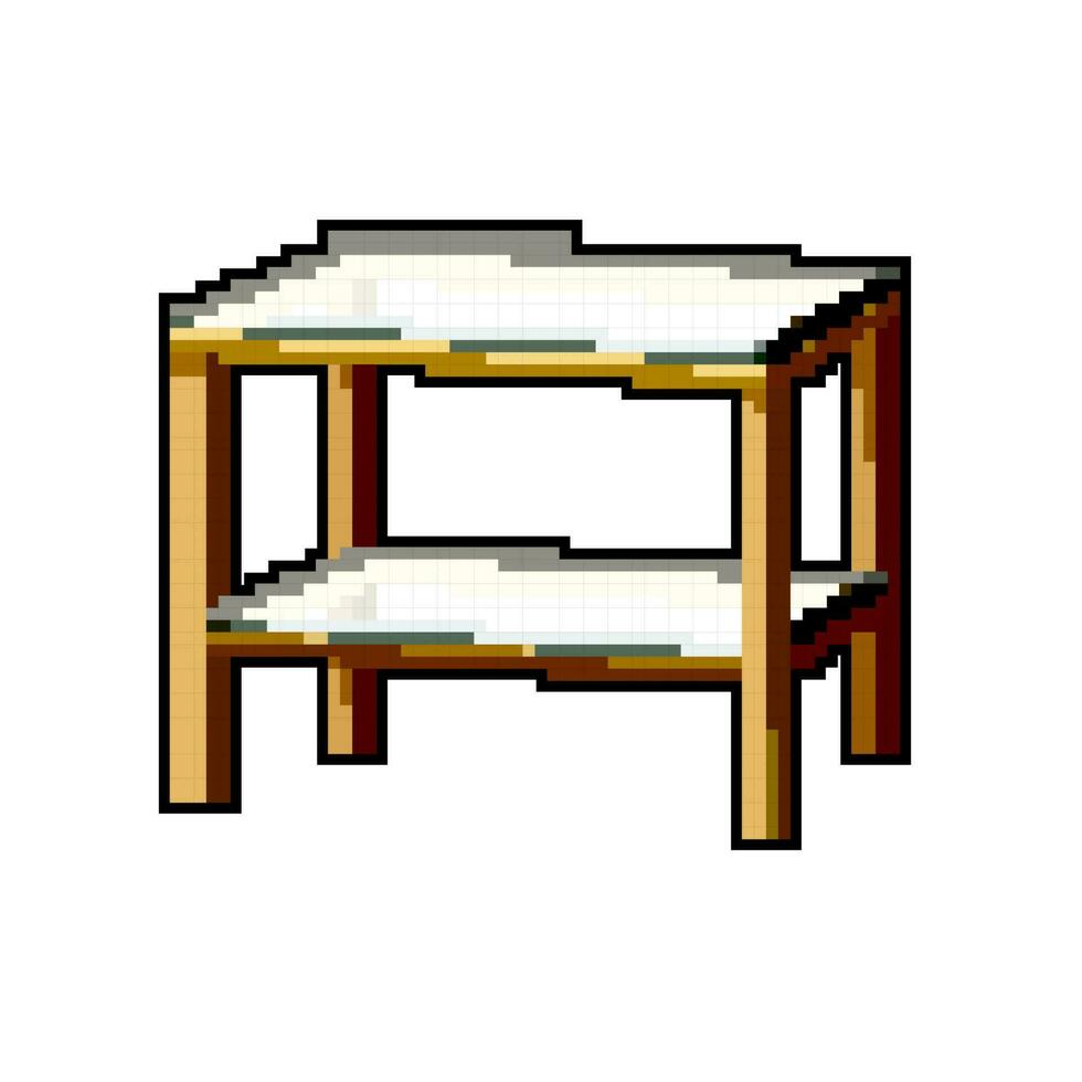 empty glass table game pixel art vector illustration