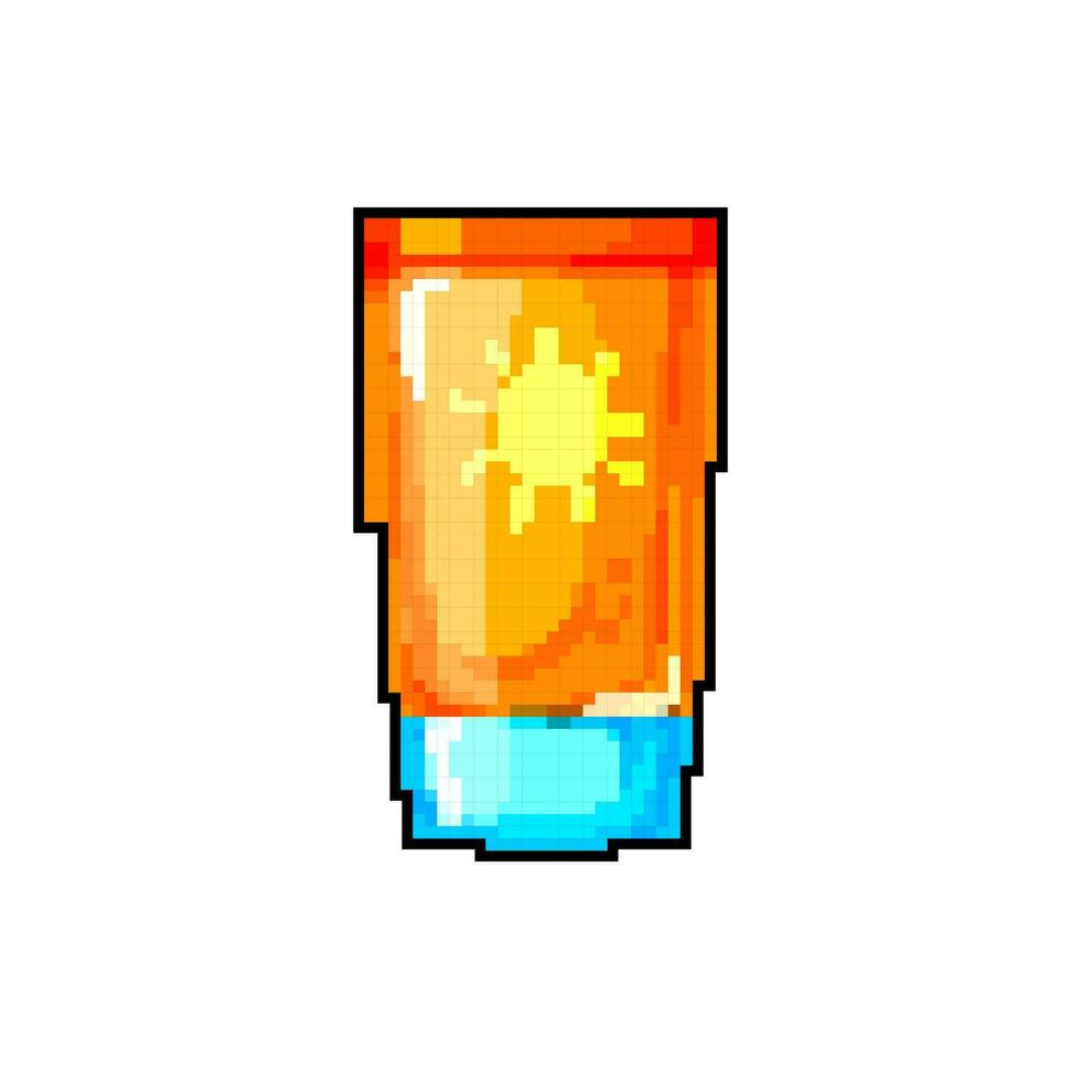 lotion sun cream game pixel art vector illustration