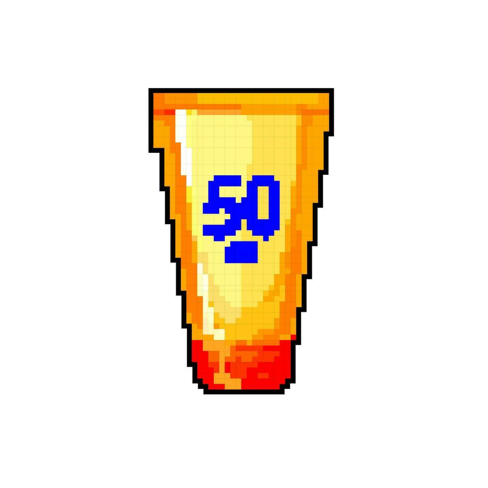 skin sun cream game pixel art vector illustration