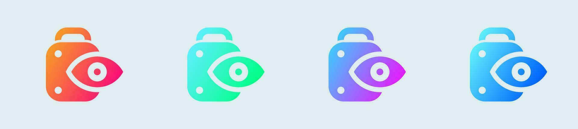 Private solid icon in gradient colors. Privacy signs vector illustration.