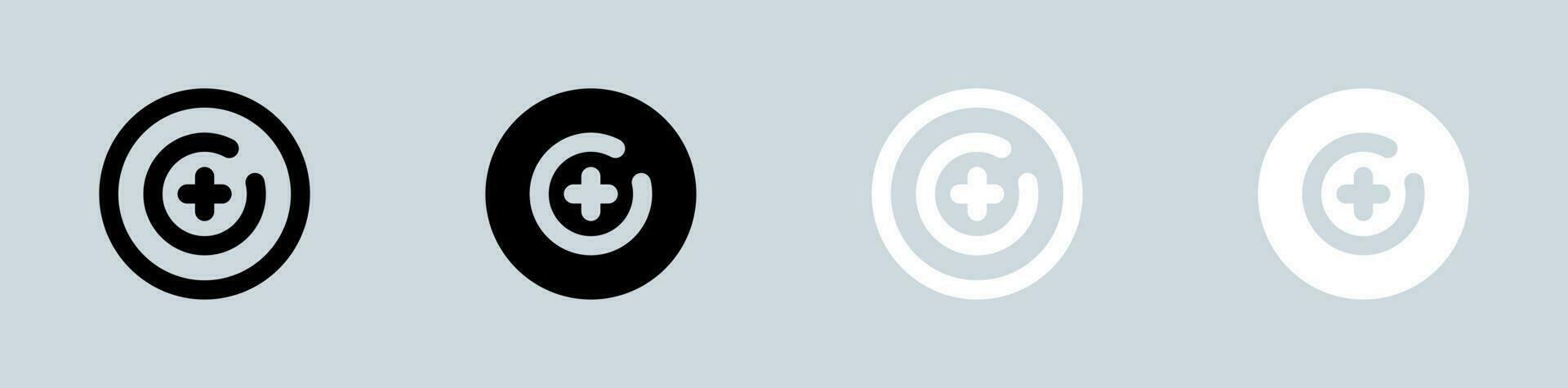 Target icon set in black and white. Goal signs vector illustration.