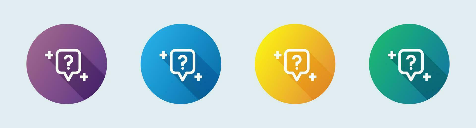 Question line icon in flat design style. Help signs vector illustration.