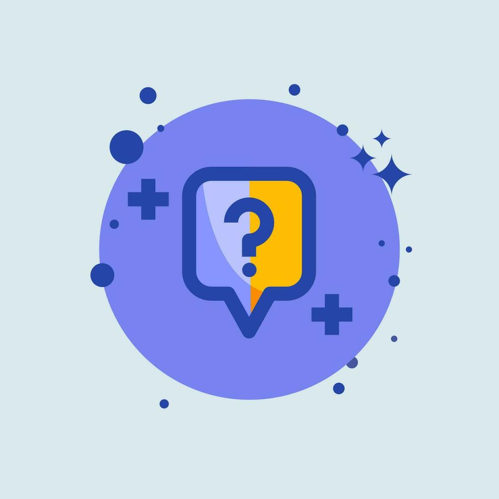 Question flat illustration. Help signs vector illustration.