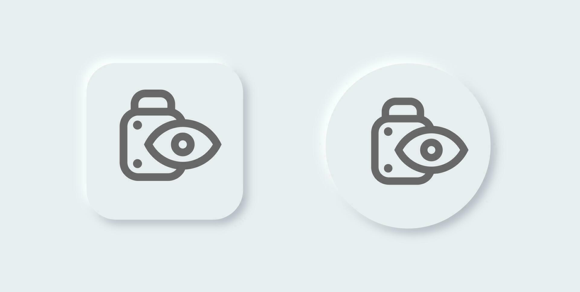 Private line icon in neomorphic design style. Privacy signs vector illustration.