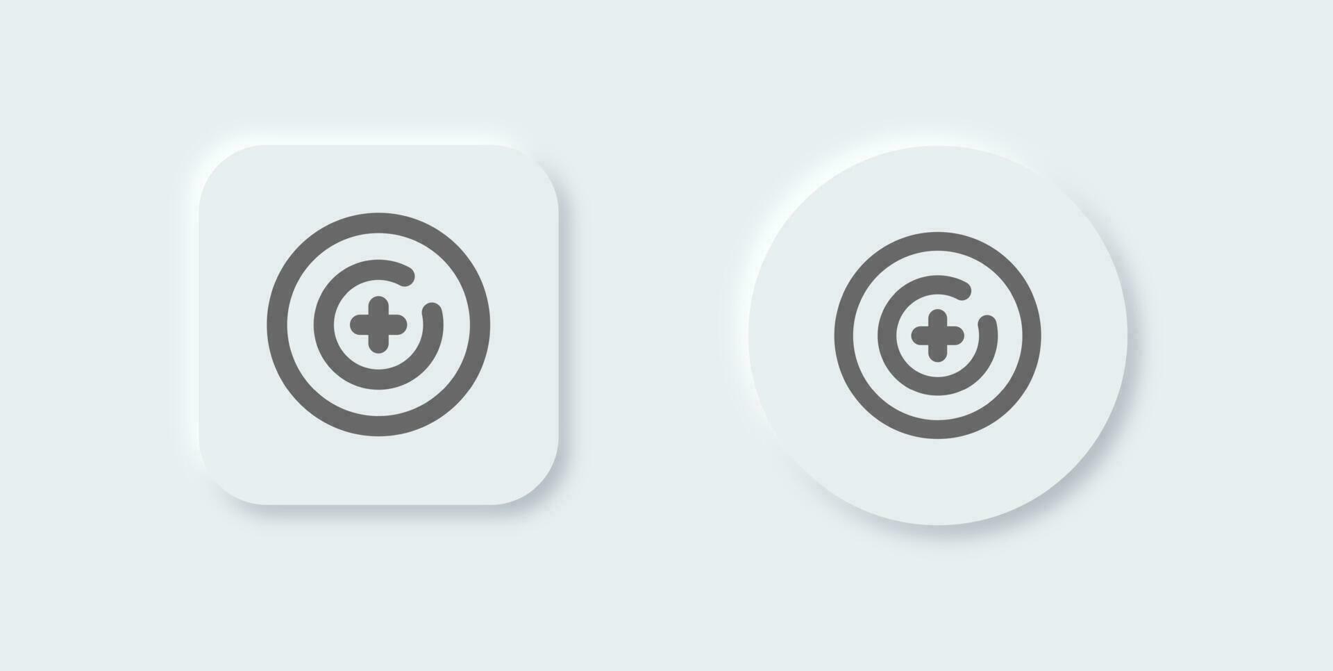 Target line icon in neomorphic design style. Goal signs vector illustration.