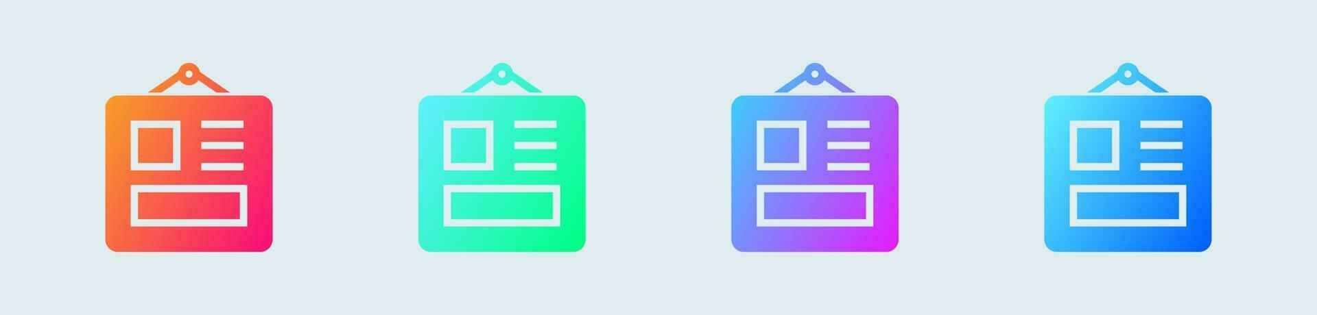 Mood board solid icon in gradient colors. Template signs vector illustration.
