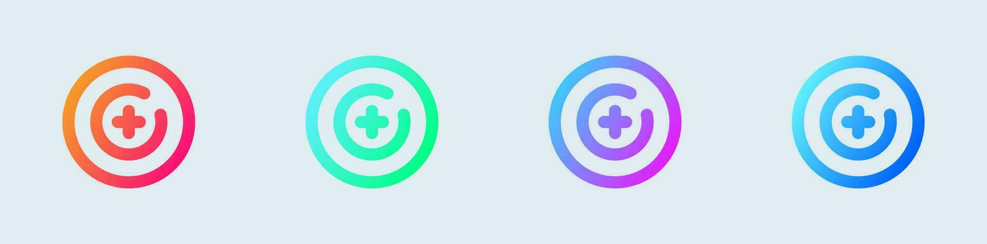 Target line icon in gradient colors. Goal signs vector illustration.