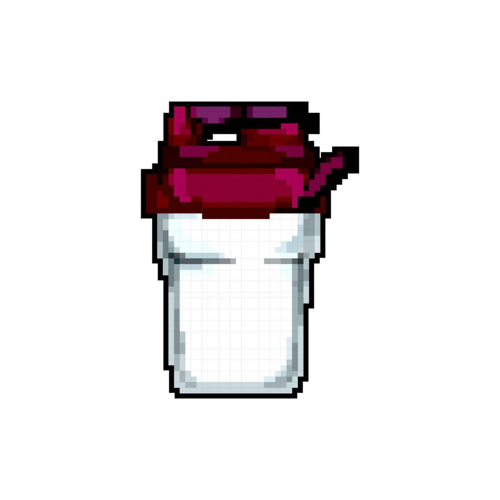 fitness protein shaker game pixel art vector illustration