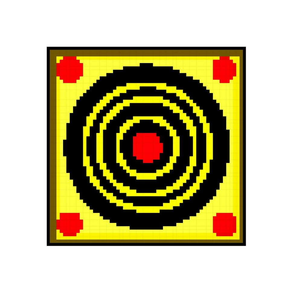 aim shooting target game pixel art vector illustration