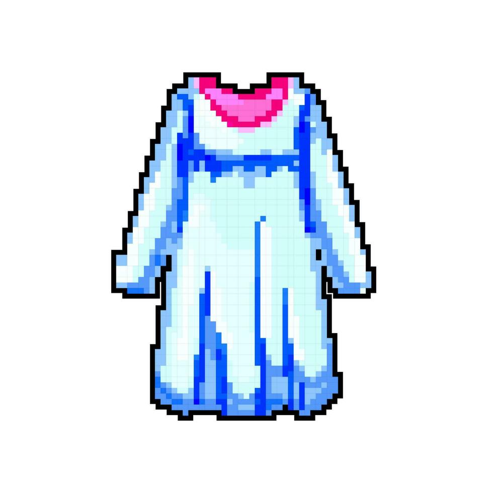 pajama sleepshirt girl game pixel art vector illustration