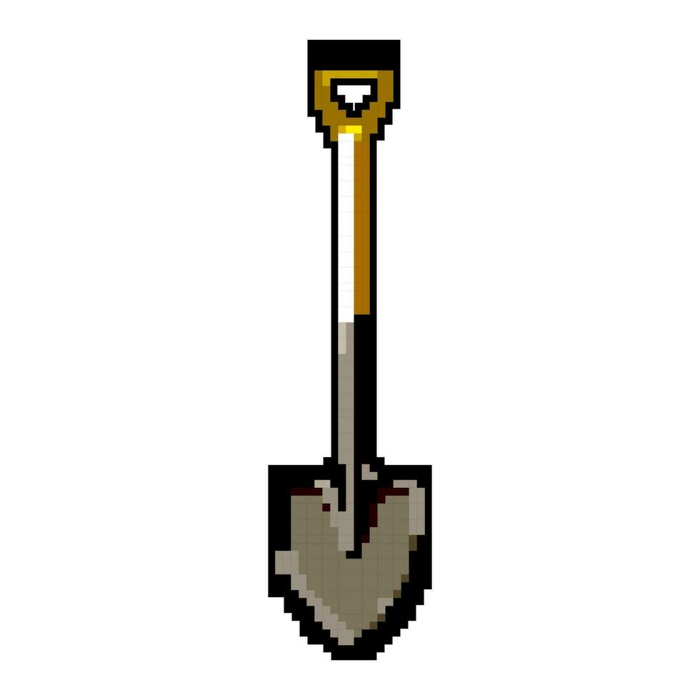 equipment shovel tool game pixel art vector illustration 23868080