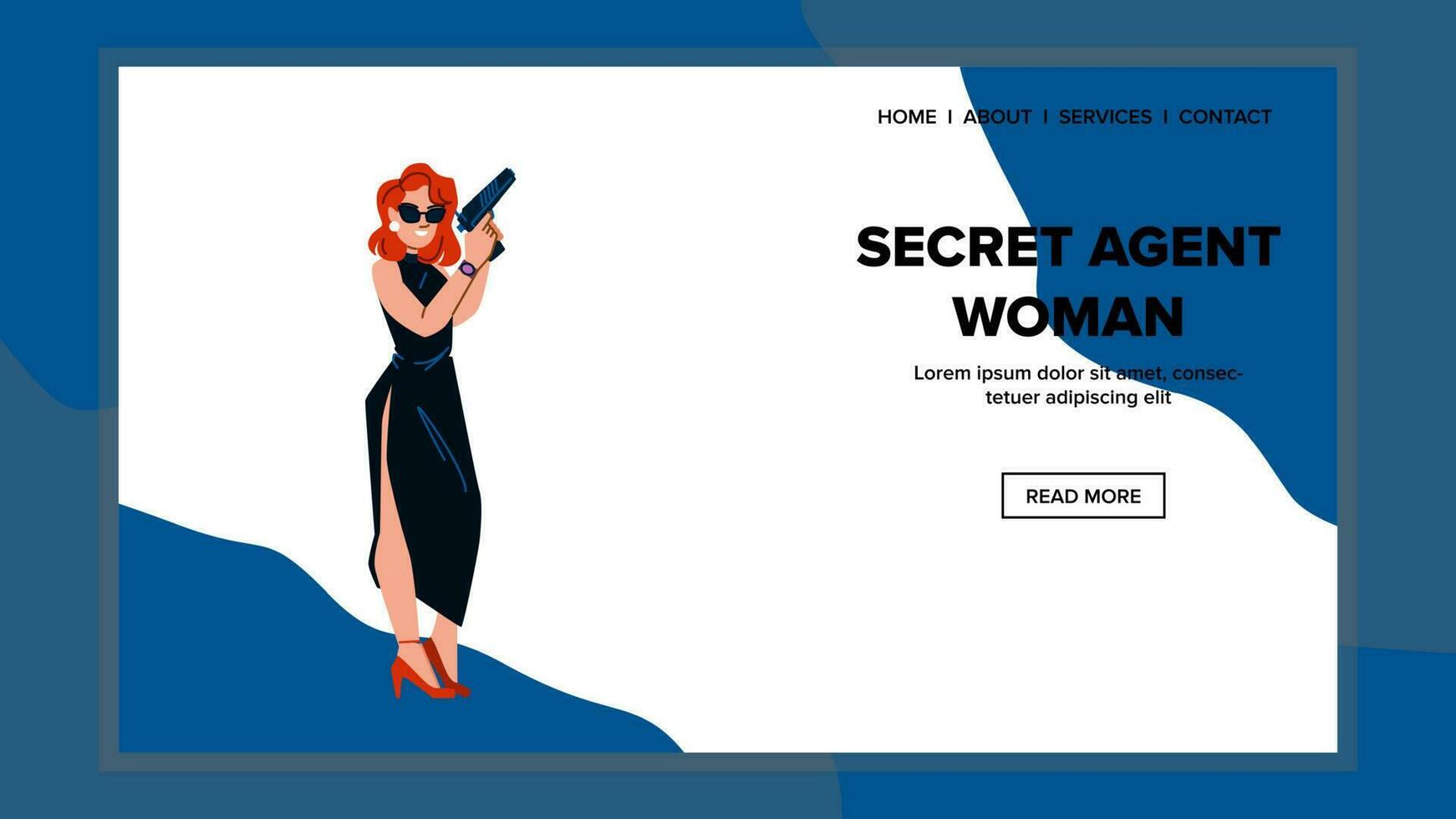 secreto agente mujer vector