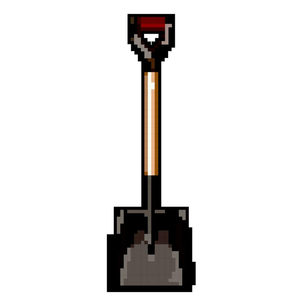 work shovel tool game pixel art vector illustration