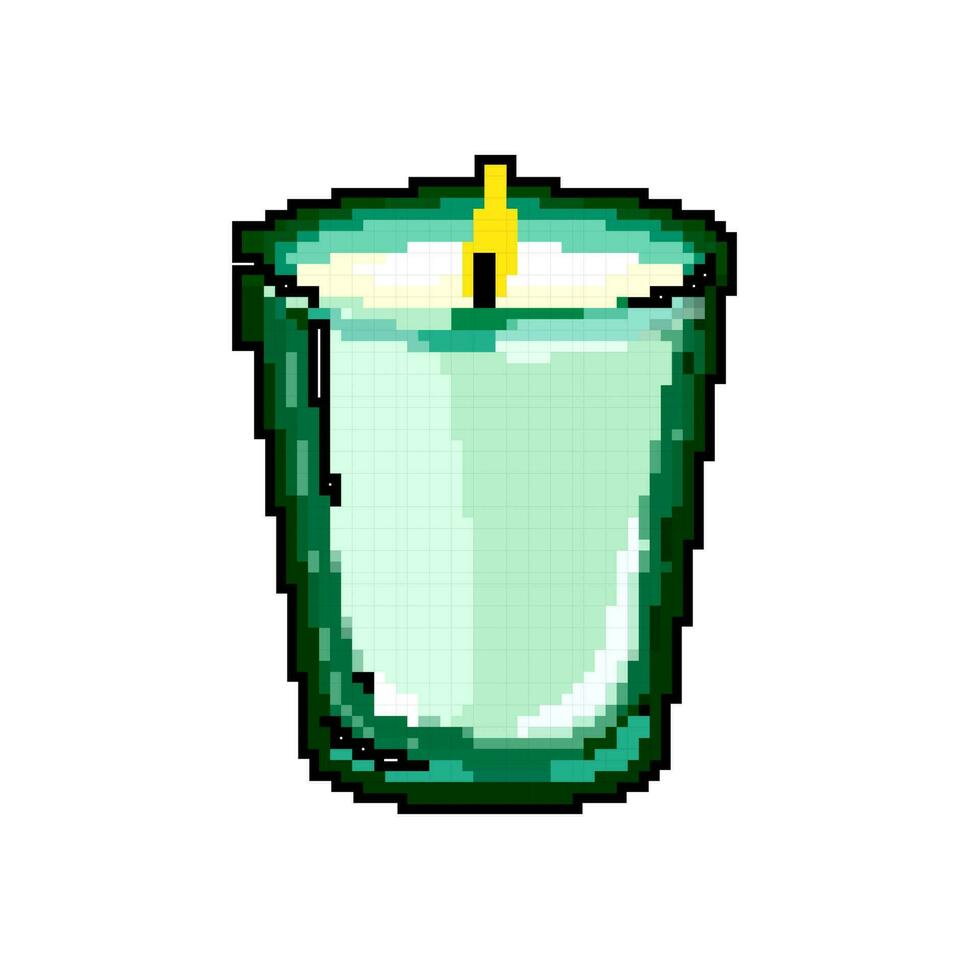 glass scented candle game pixel art vector illustration