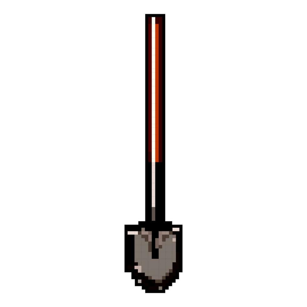 dig shovel tool game pixel art vector illustration