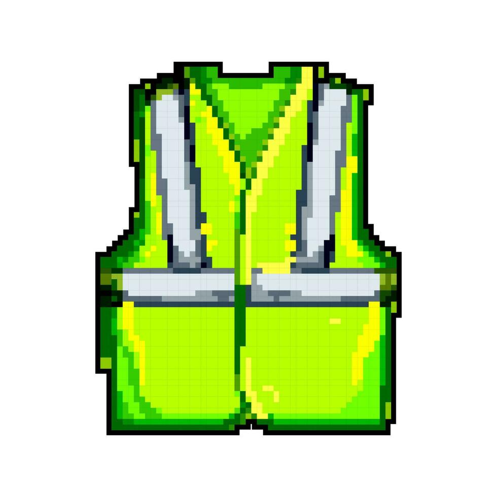 front safe vest game pixel art vector illustration
