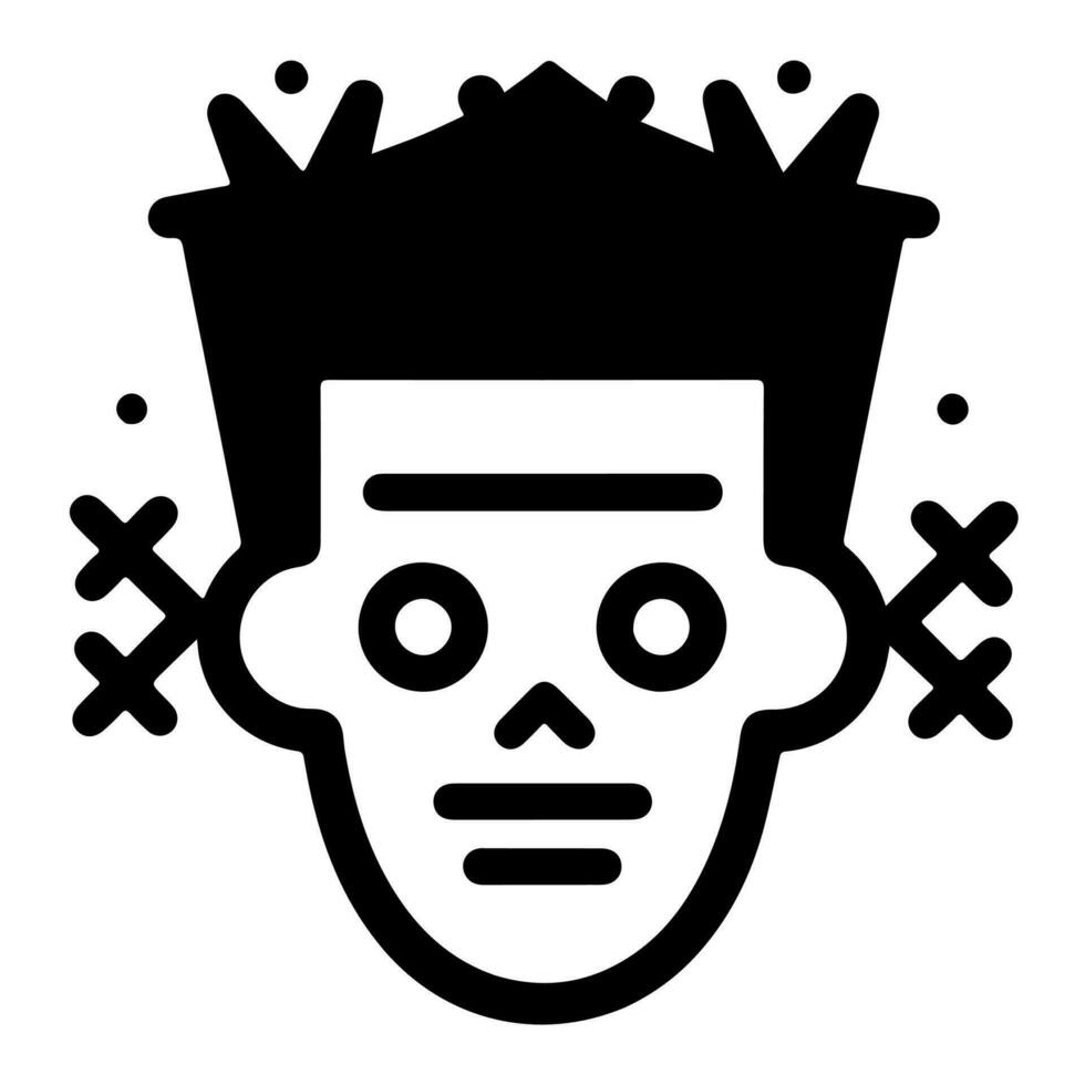 Cute Voodoo doll zombie vector icon