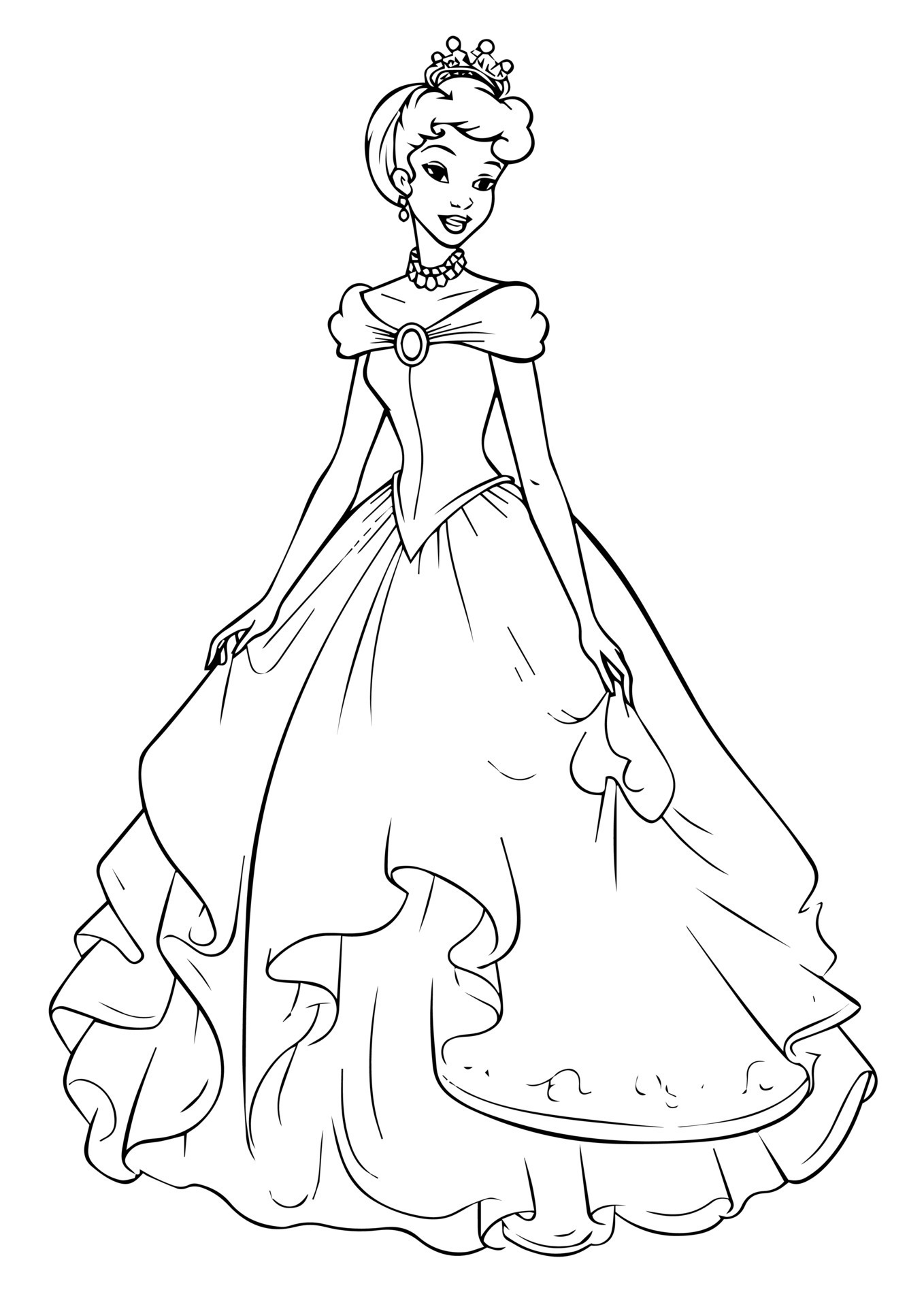 Princes coloring page black and white 23868280 Vector Art at Vecteezy