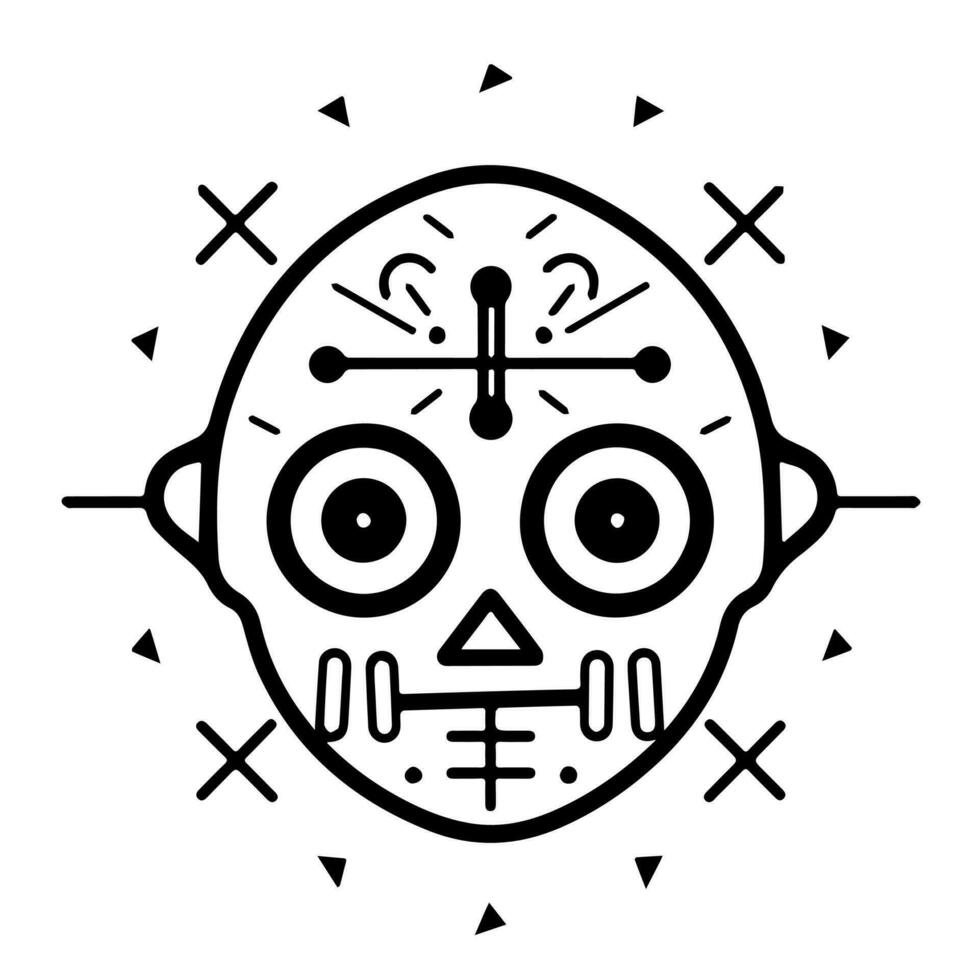 Cute Voodoo doll zombie vector icon