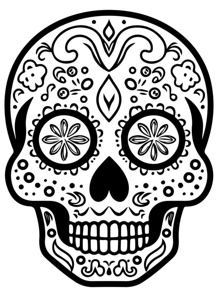 Hispano patrimonio azúcar cráneo maravilla festivo dia Delaware los muertos vector icono