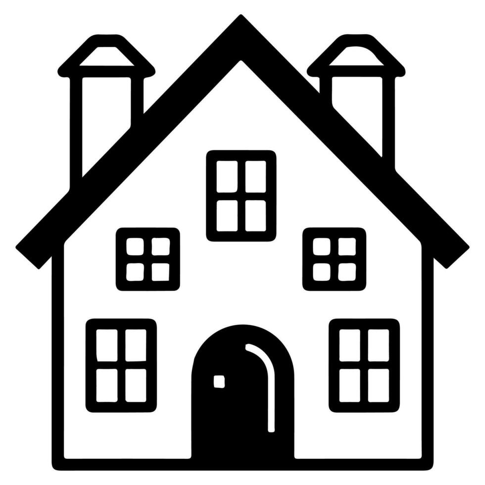 house building, mansion, vector icon.