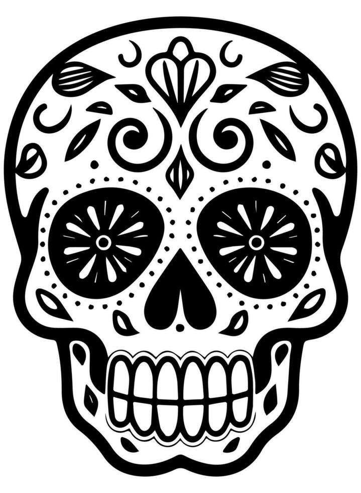 Hispano patrimonio azúcar cráneo maravilla festivo dia Delaware los muertos vector icono