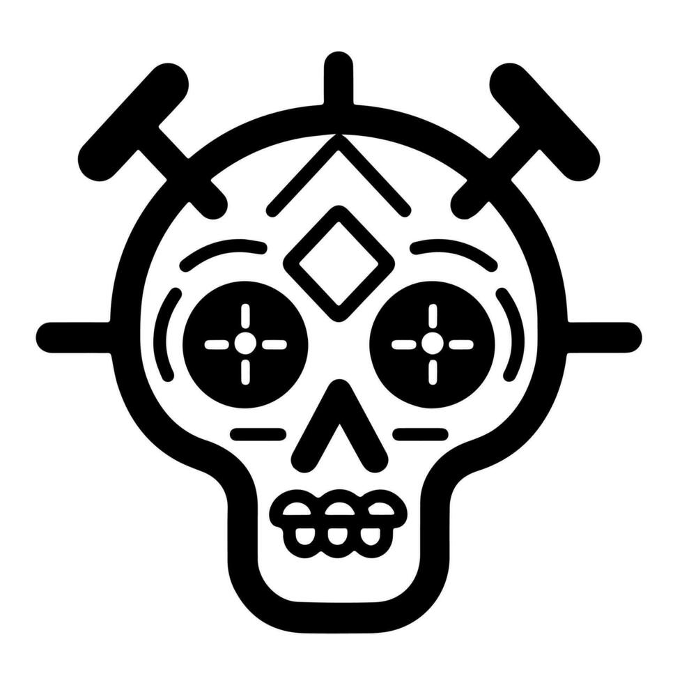 Cute Voodoo doll zombie vector icon