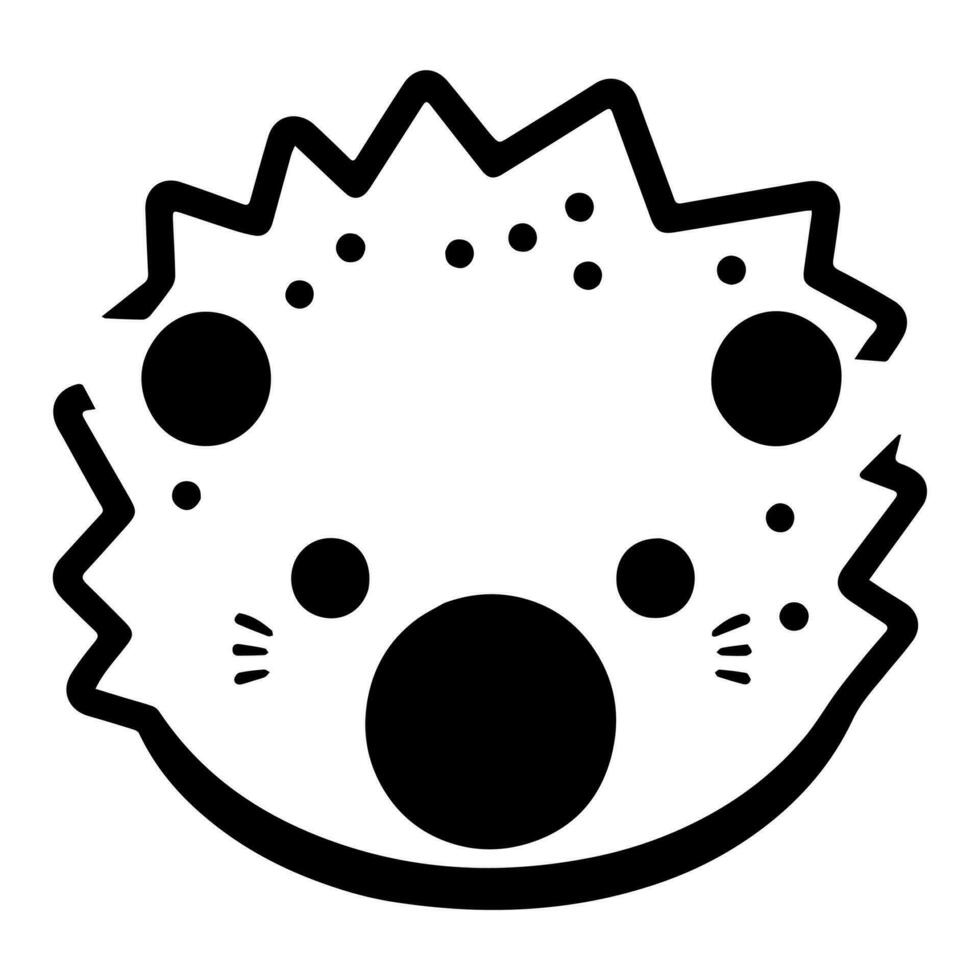 Cute cartoon hedgehog vector icon