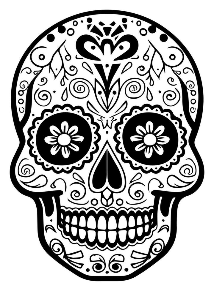 Hispano patrimonio azúcar cráneo maravilla festivo dia Delaware los muertos vector icono