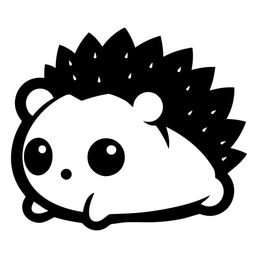 Cute cartoon hedgehog vector icon