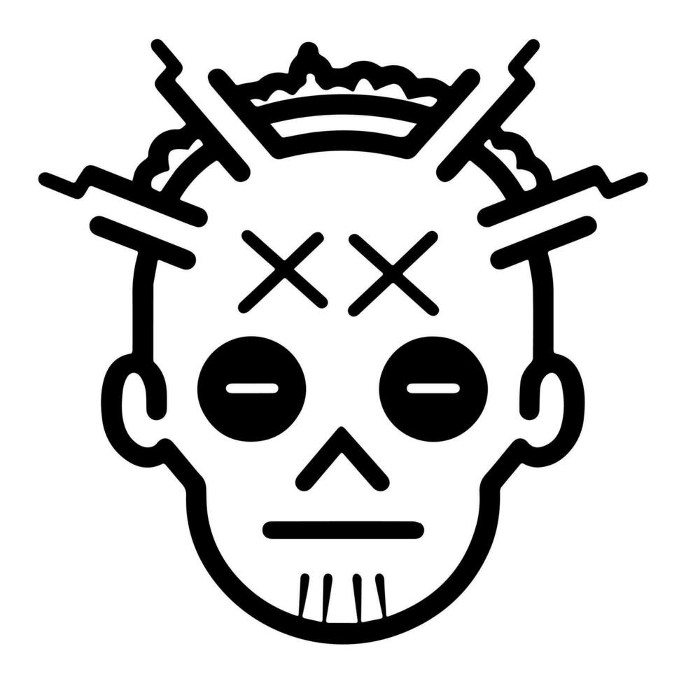 Cute Voodoo doll zombie vector icon