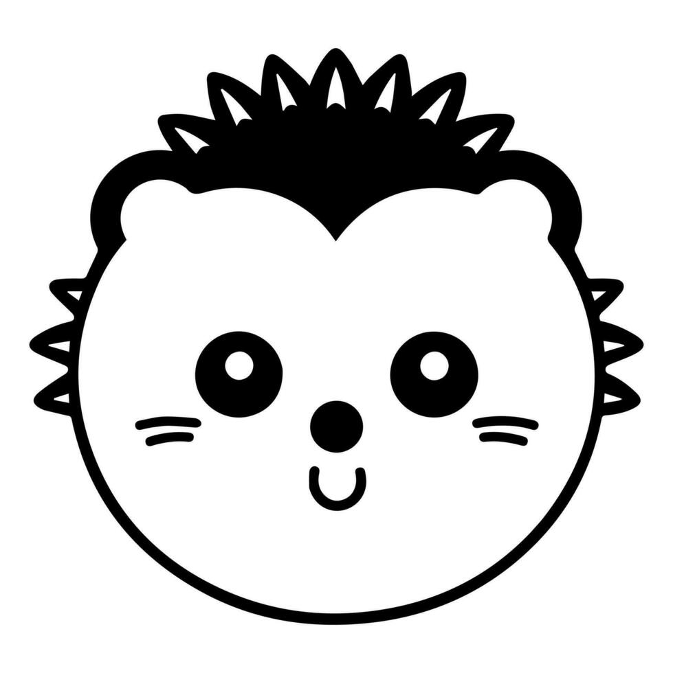 Cute cartoon hedgehog vector icon