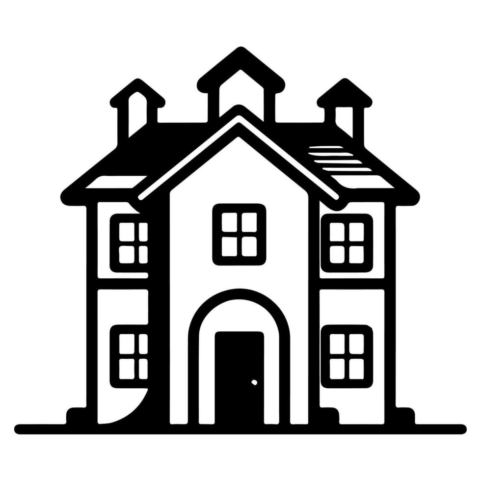 house building, mansion, vector icon.