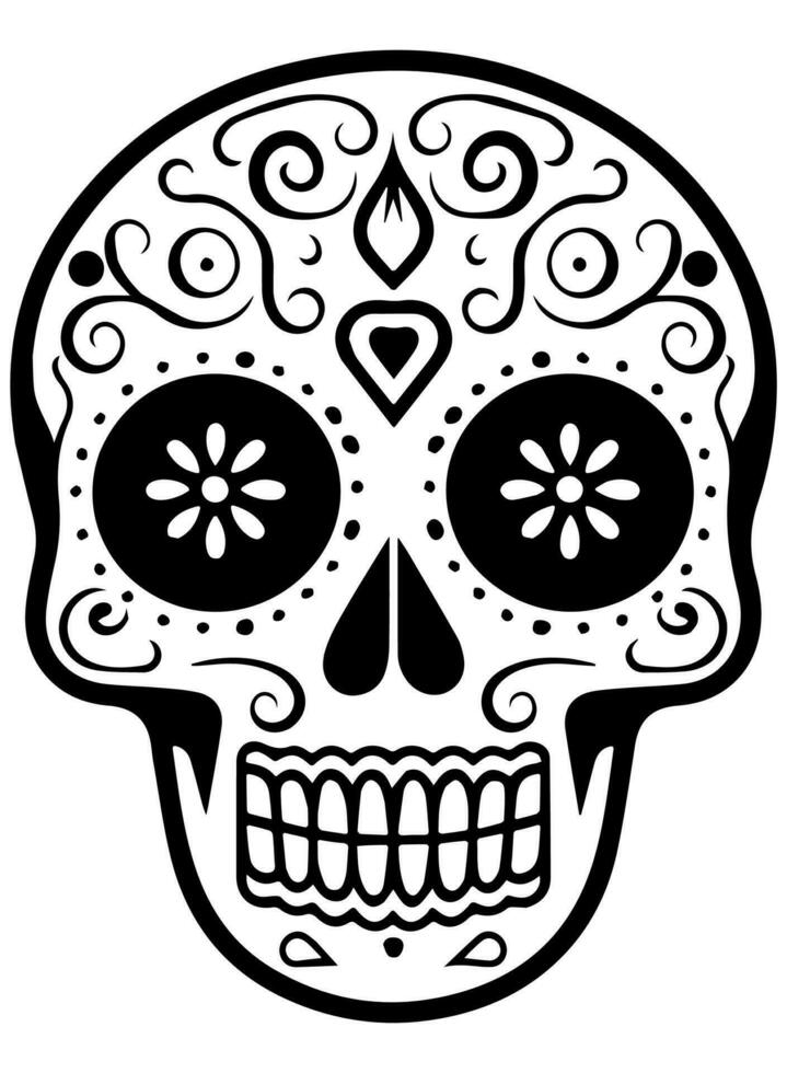 Hispano patrimonio azúcar cráneo maravilla festivo dia Delaware los muertos vector icono