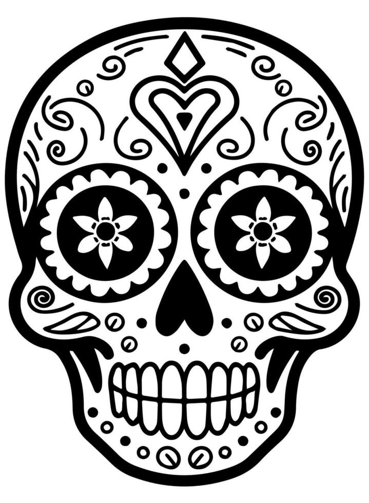 Hispano patrimonio azúcar cráneo maravilla festivo dia Delaware los muertos vector icono