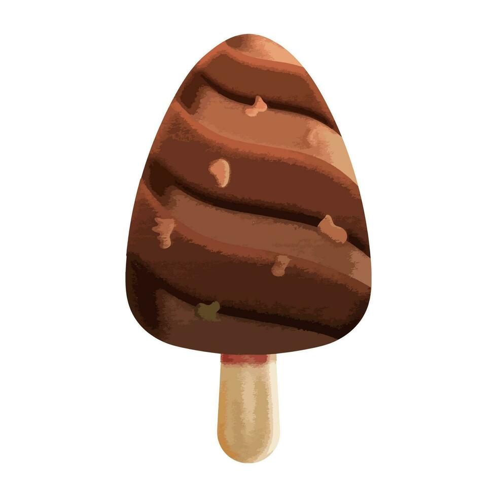 Chocolate Icecreame Illustration, Isolated Element. vector