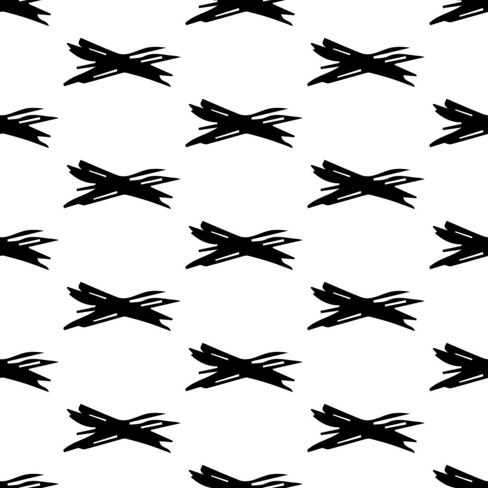 Seamless pattern with hand drawn cross symbols. Black sketch cross symbol on white background. Vector illustration