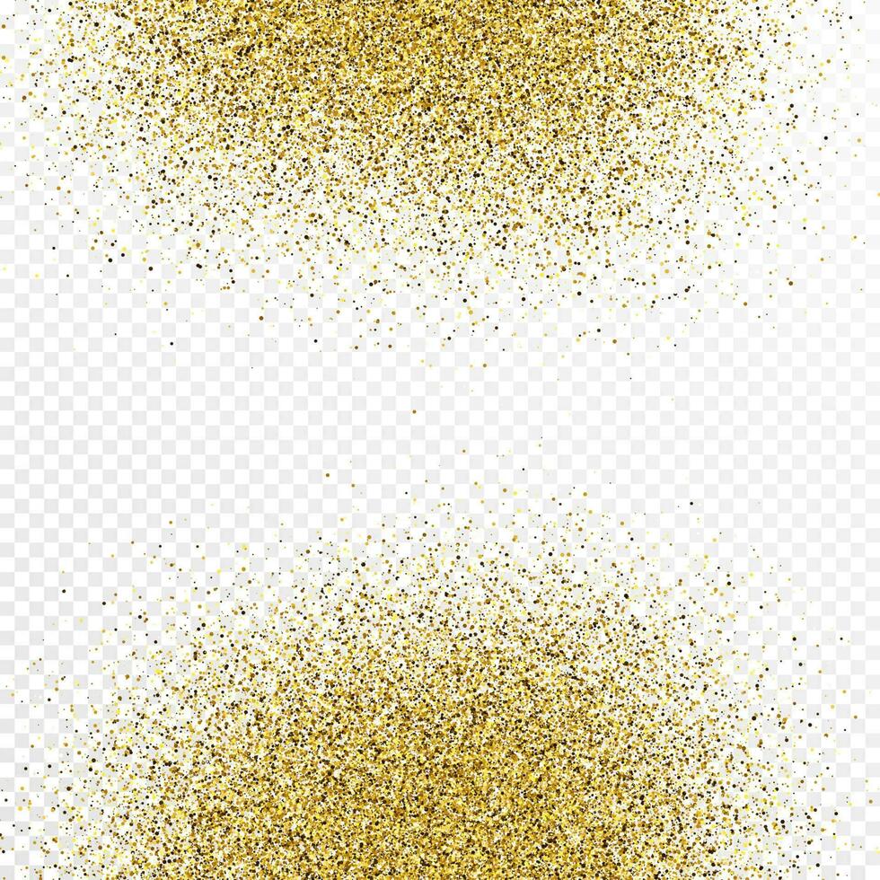 Gold glitter confetti backdrop isolated on white vector