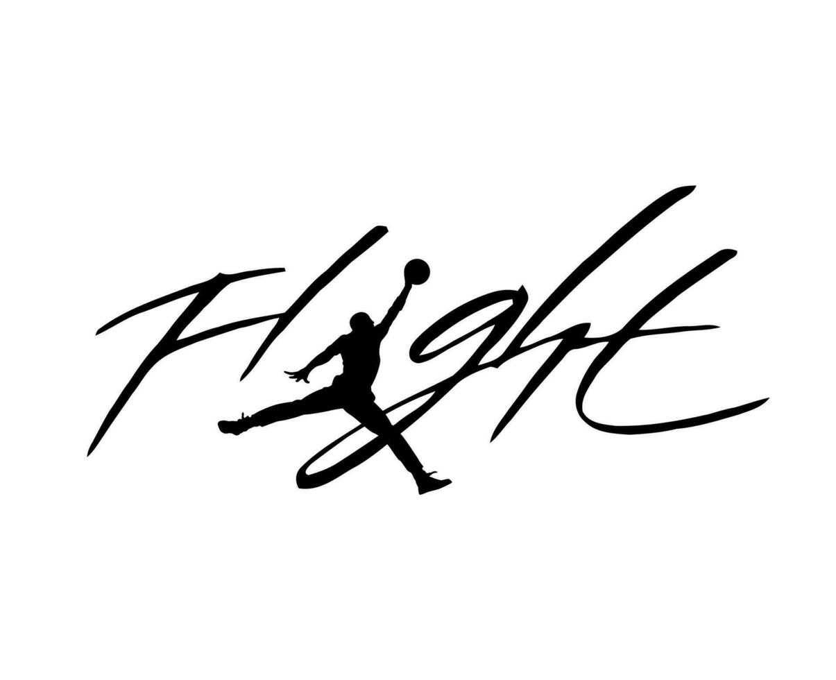 Jordan Flight Logo Brand Symbol Black Design Clothes Sportwear Vector Illustration