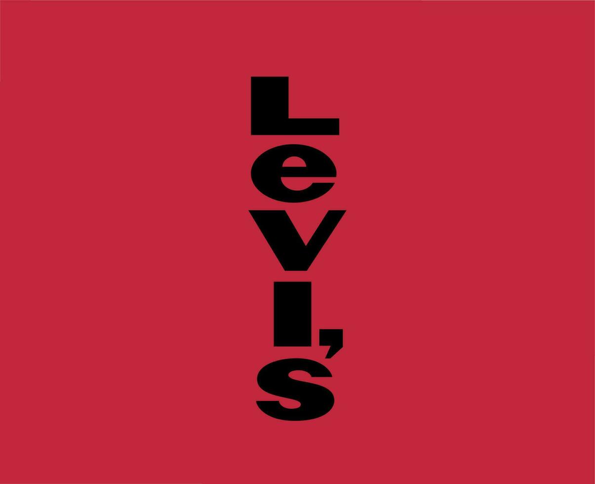Levis Brand Clothes Logo Name Black Symbol Design Fashion Vector Illustration With Red Background