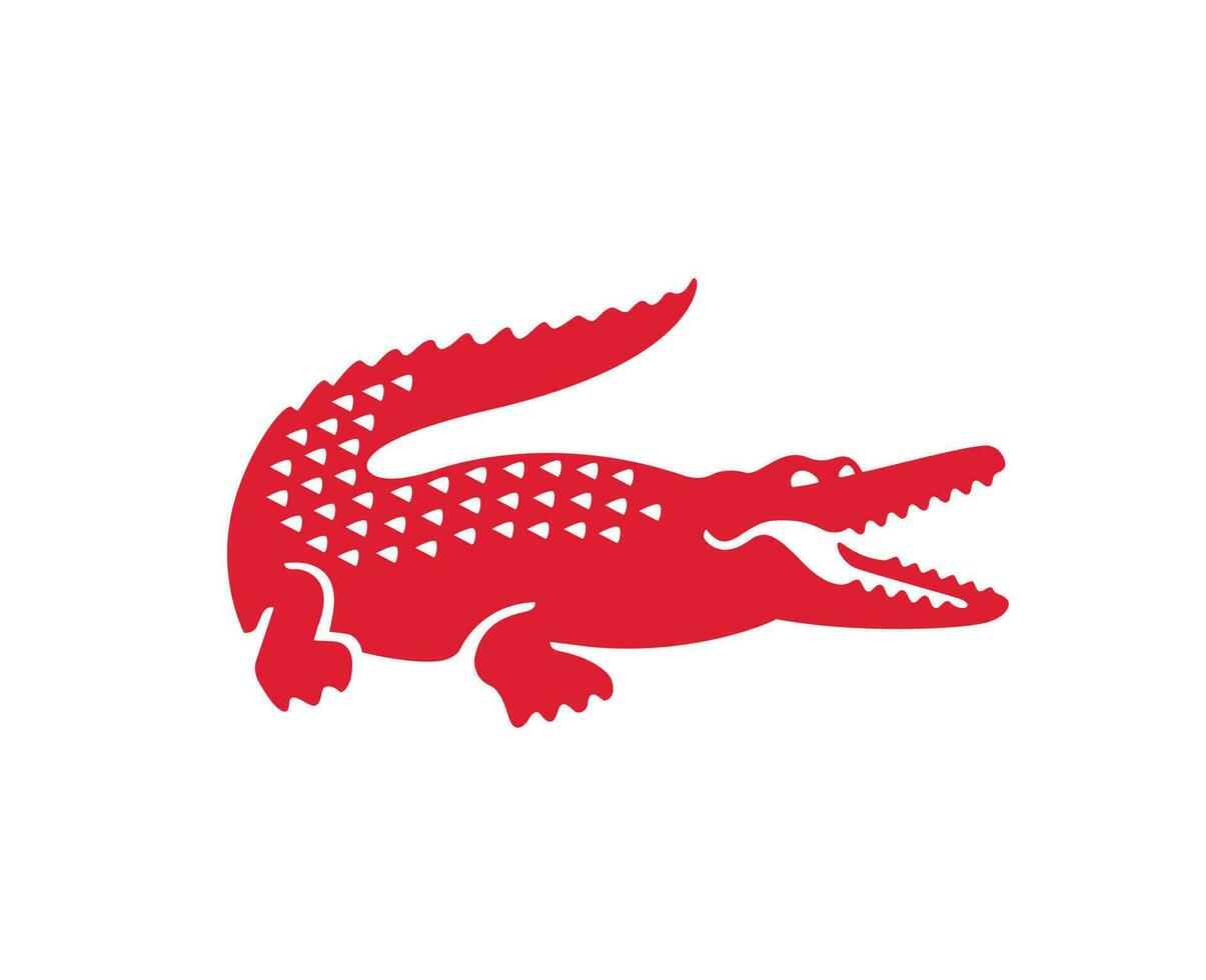 Lacoste Logo Brand Symbol Red Design Clothes Fashion Vector Illustration