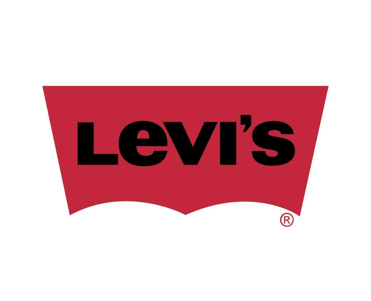 Levis Brand Logo Symbol Red And Black Design Clothes Fashion Vector ...