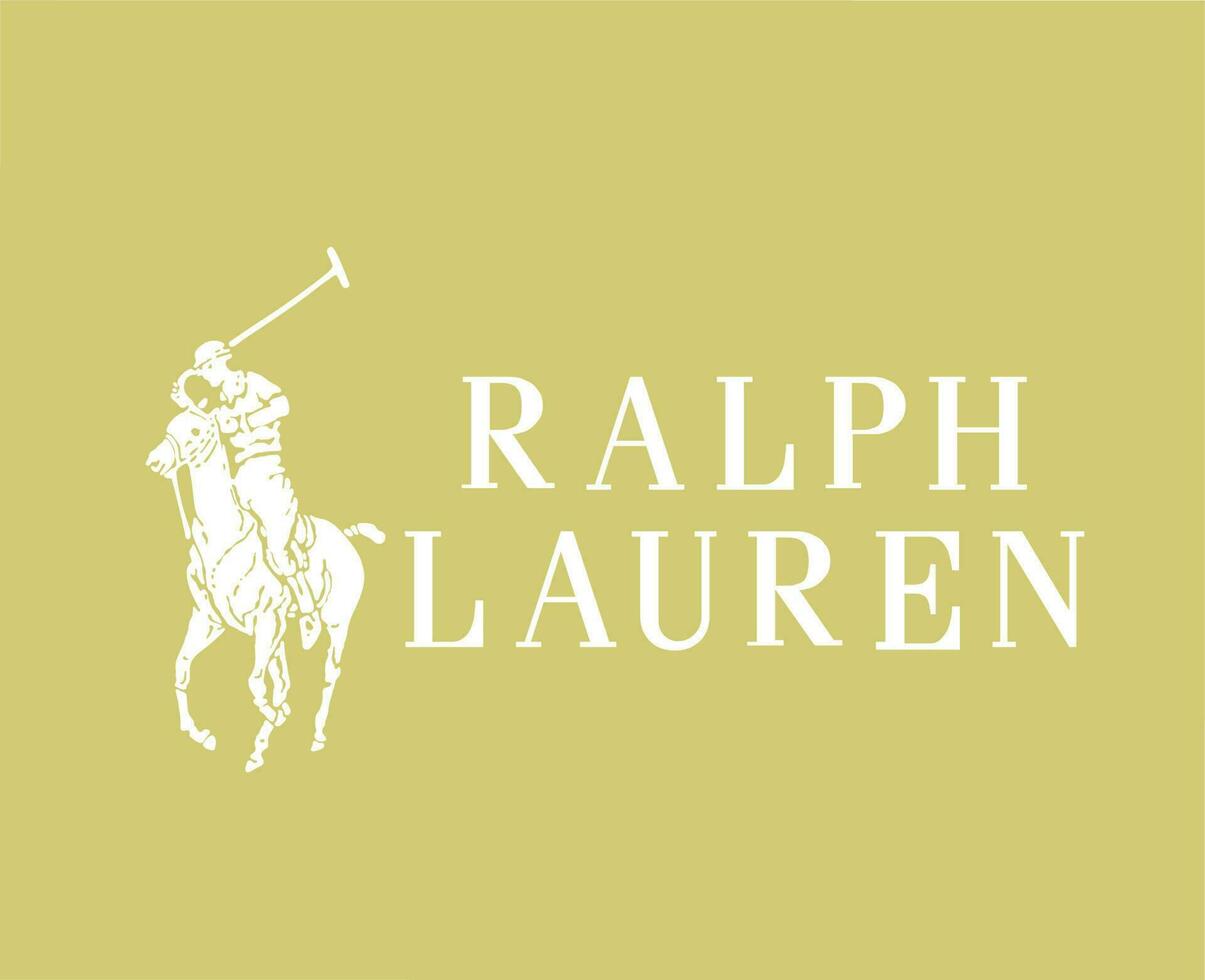 Ralph lauren marca símbolo blanco logo ropa diseño icono resumen vector ilustración con oro antecedentes