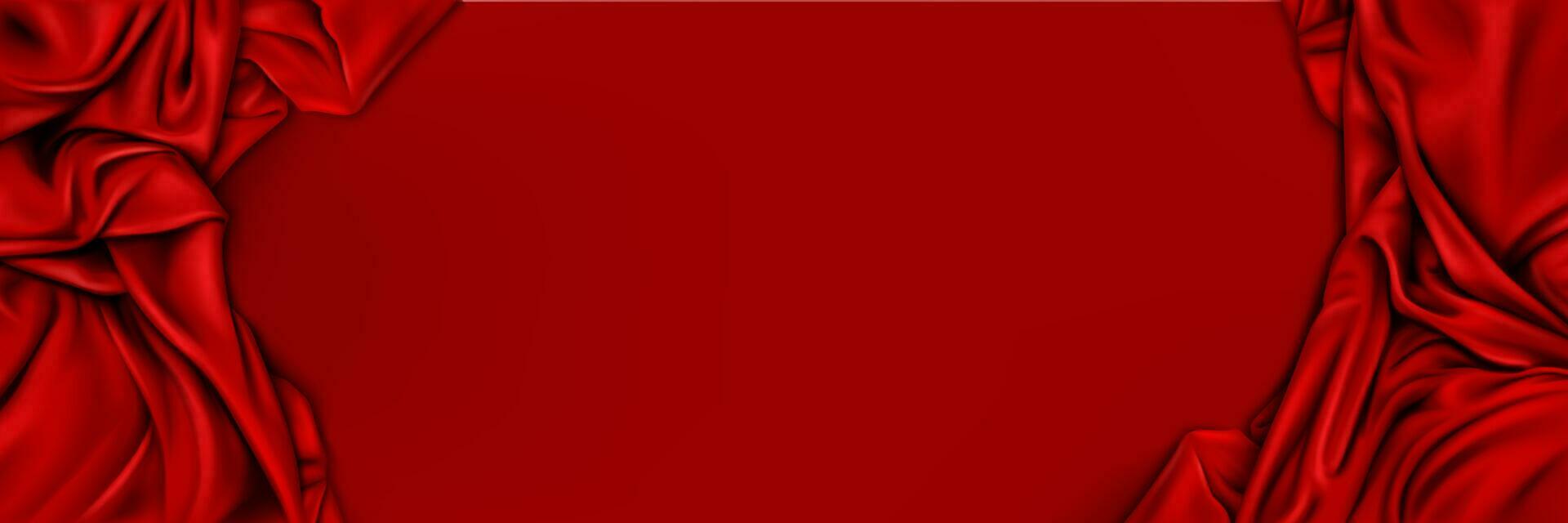 Realistic abstract red silk background vector