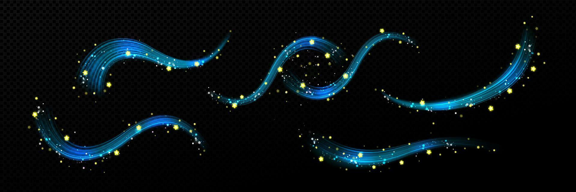 Blue wind air flow magic light wave vector effect.